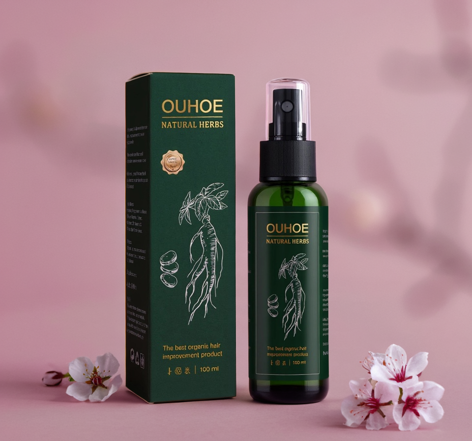 OUHOE - Huile de Croissance Capillaire au Ginseng