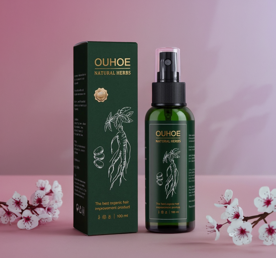 OUHOE - Huile de Croissance Capillaire au Ginseng