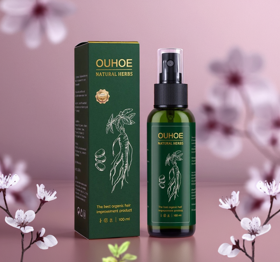 OUHOE - Huile de Croissance Capillaire au Ginseng